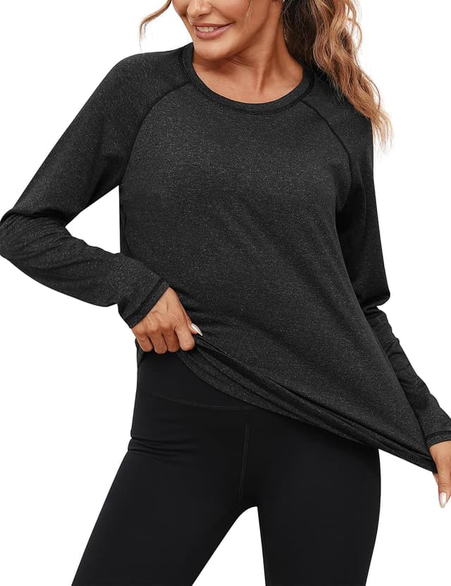 Detalle 2 de Gyabnw Sport Damen-Langarmshirt mit Mesh-Rücken – Funktionsshirt fürs Training, Yoga & Wandern