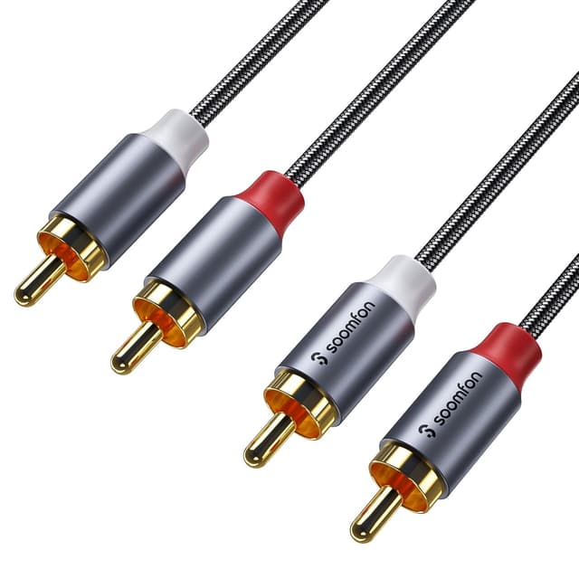 Detalle de SOOMFON Phono to Phono RCA Cable 24K Gold