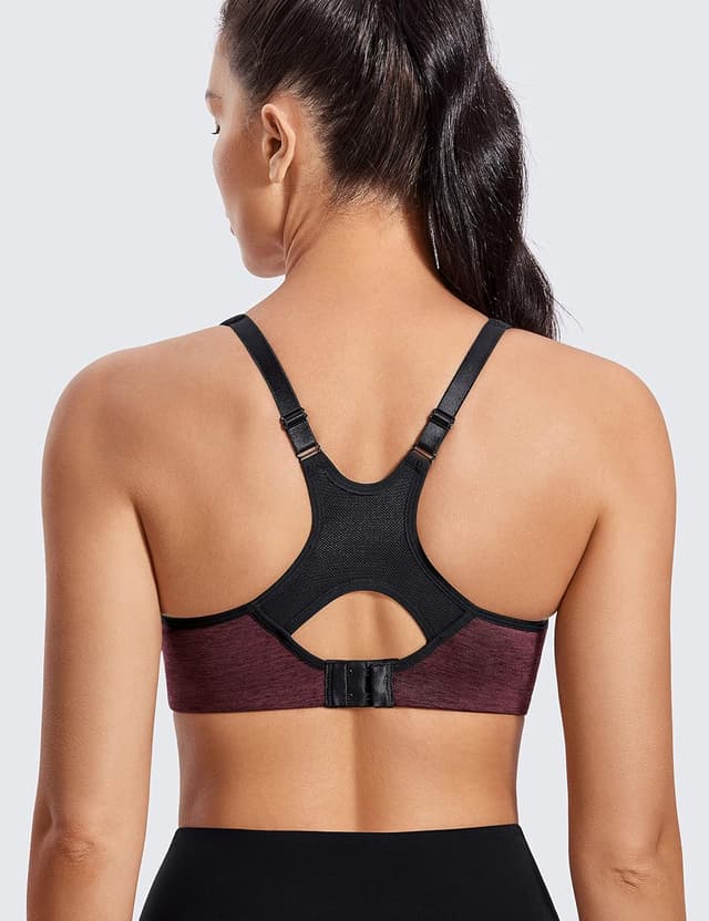 Detalle de SYROKAN Damen Sport-BH mit Bügel für starken Halt, Push-up und Racerback