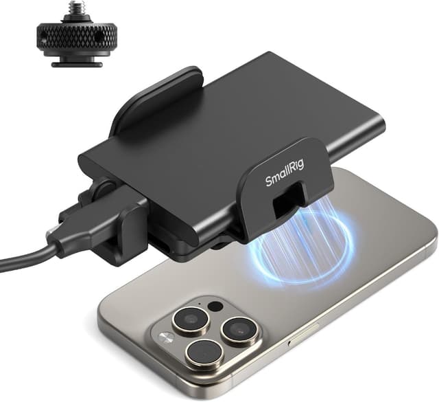 Detalle de SMALLRIG Support universel SSD avec serre-câble pour griffe de flash (largeur de serrage 40 à 60 mm)