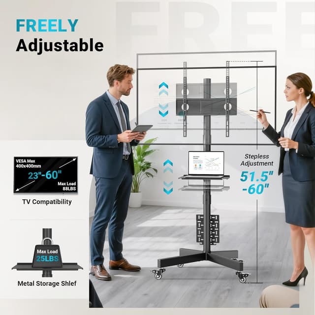 Thumbnail 4 de BONTEC Soporte TV Suelo con Ruedas 23–60