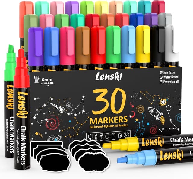 Detalle de Lenski Kreidemarker für Fenster, 21 Farben