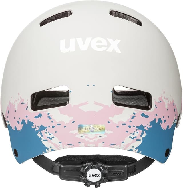 Detalle de Uvex Kid 3 cc Kinder-Fahrradhelm mit uvex IAS Größenanpassung und stoßdämpfendem Innenaufbau