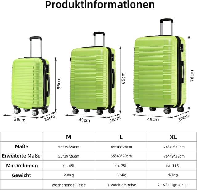 Thumbnail 5 de BEIBYE 2088 XL Reisekoffer 115 L