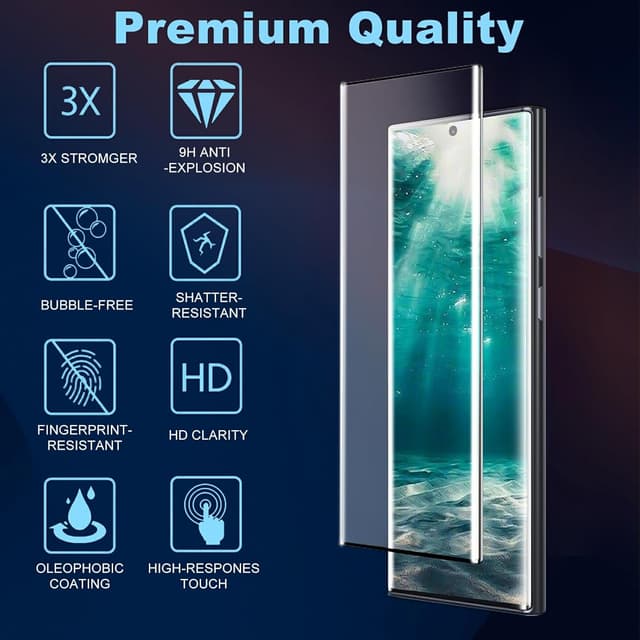 Detalle 2 de Samcorn 3-Pack Galaxy Note 20 Ultra Screen Protector (9H Tempered Glass) with Ultrasonic Fingerprint Support
