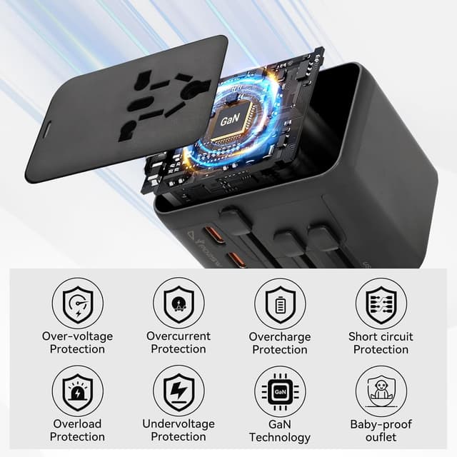 Detalle 1 de AiQInu Adattatore universale 25 W da viaggio