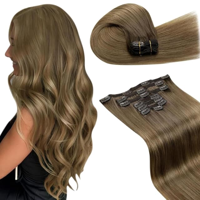 Detalle de LaaVoo Echthaar Clip-in Extensions 135 g