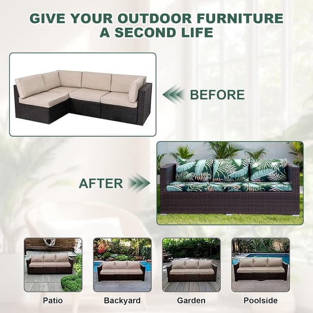 Detalle de LiveGo Outdoor Cushion Covers 20–27in