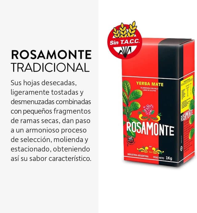Thumbnail 2 de Rosamonte Yerba Mate 1 Kg Pack 3 Unidades