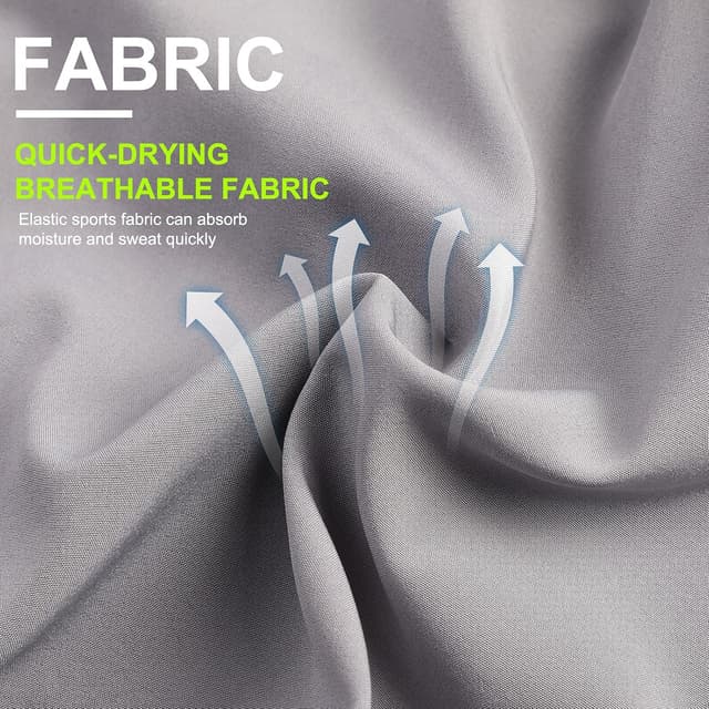 Detalle 2 de Suwangi Uomo Pantaloncini da running 2 in 1 traspiranti ad asciugatura rapida