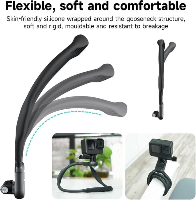Detalle 2 de TELESIN neck mount 20cm flexible POV holder