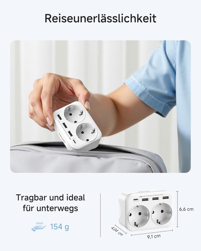 Thumbnail 4 de LENCENT Reiseadapter UK Deutschland Typ G