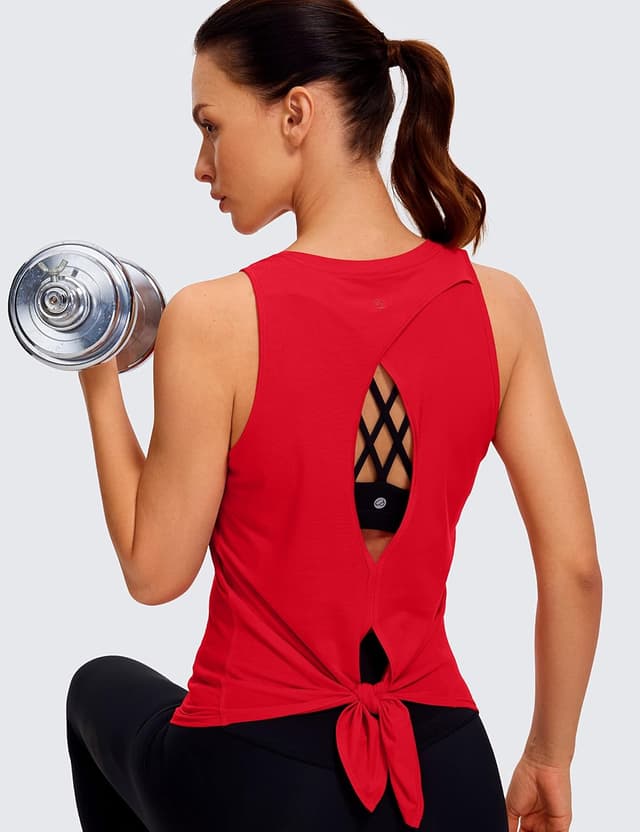 Detalle 2 de CRZ YOGA canotta sport da donna backless (senza maniche) per yoga, palestra e running