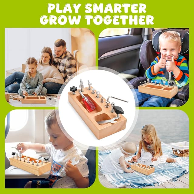 Detalle de TenFans Montessori screwdriver board for fine motor