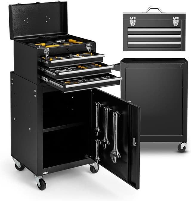 Detalle de DAIMANN Carrello porta attrezzi 3 cassetti ðŸ›