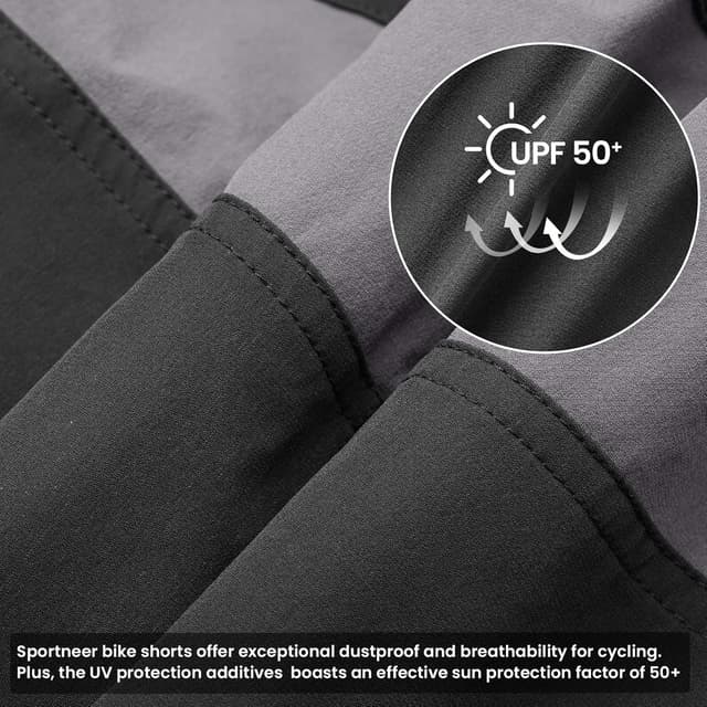 Detalle de Sportneer MTB Radlerhose Herren mit 3D-Polsterung und reflektierenden Streifen