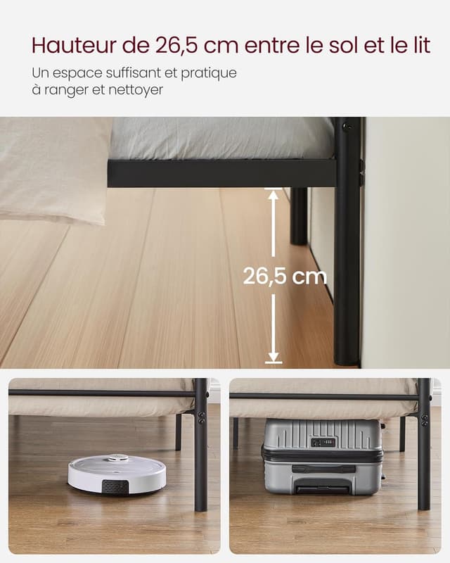 Thumbnail 4 de VASAGLE Cadre de lit 90 x 200