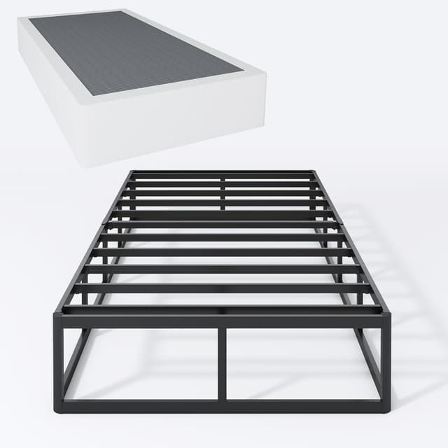 Detalle de SHLAND Twin Box Spring (9-Inch High Profile) Metal Frame Mattress Foundation with Fabric Cover