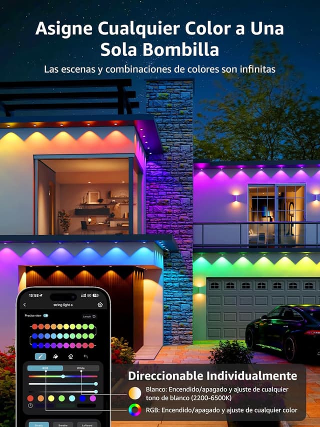 Thumbnail 4 de Lepro E1 AI Luces Exteriores 15m RGBIC & Blanco 🌟