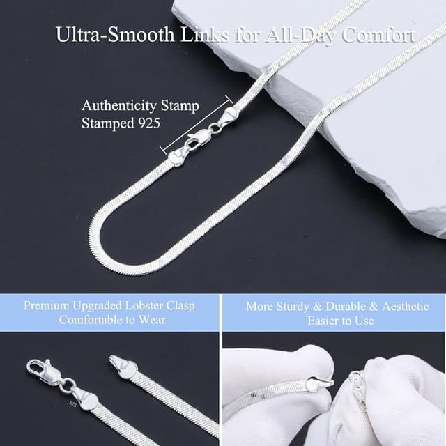 Detalle de Kraven Feine 925 Silber Halskette 40 cm