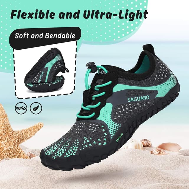 Detalle de SAGUARO Kinder Barfußschuhe (Schnell trocknend) – unisex, flexible Lauf- und Wanderschuhe, Gr. 24–36