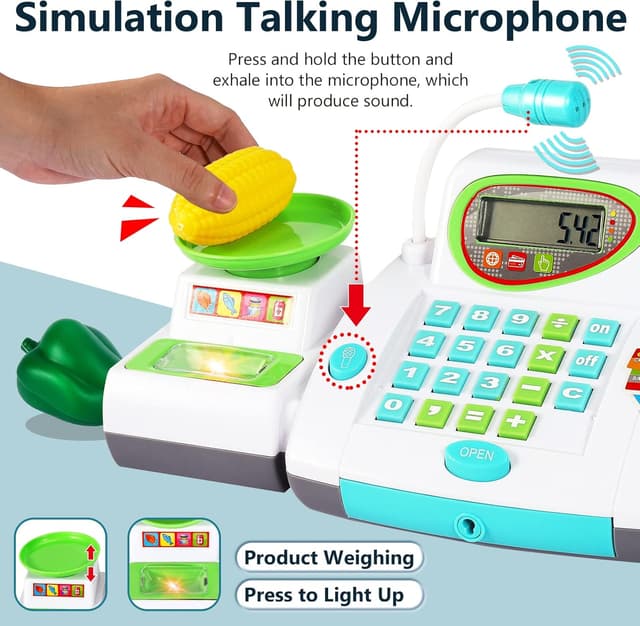 Thumbnail 2 de HERSITY Kaufladen Kasse Spielzeug Registrierkasse