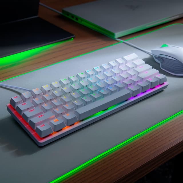 Thumbnail 9 de Razer Huntsman Mini Blanco Mercury 🎮 Compacto 60% con Interruptor Morado