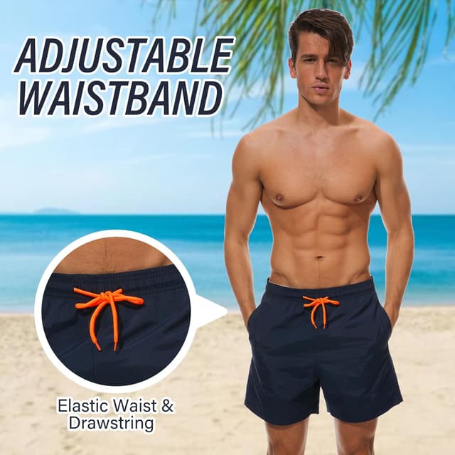 Detalle 2 de Aisprts Costume da bagno uomo traspirante ad asciugatura rapida con 3 tasche e coulisse regolabile (S–XXL)