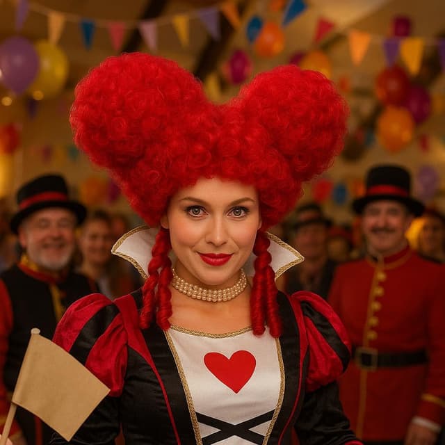 Detalle de W WIDMANN MILANO Party Fashion Barock-Perücke in Bordeaux (Kunsthaar) für Adels- & Renaissance-Kostüme