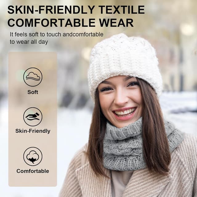 Detalle de Figarge 2er-Pack Winter-Halsschlauch für Ski & Outdoor – Schlauchschal mit Fleece-Futter