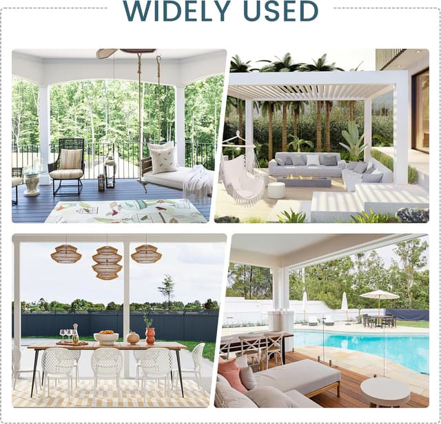 Detalle de PONY DANCE Outdoor-Vorhang wetterfest mit Ösen, 2er-Set (H 213 x B 132 cm), Grau