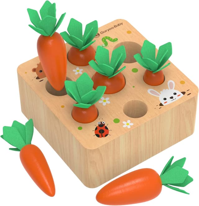 Imagen de KMTJT Montessori Carrot Harvest Shape Sorter for 12 Months en OfertitasTOP
