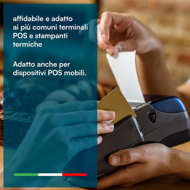 Detalle de Rotoli POS in carta termica 57x20 (confezione da 10) per dispositivi Nexi, Nexa e SumUp