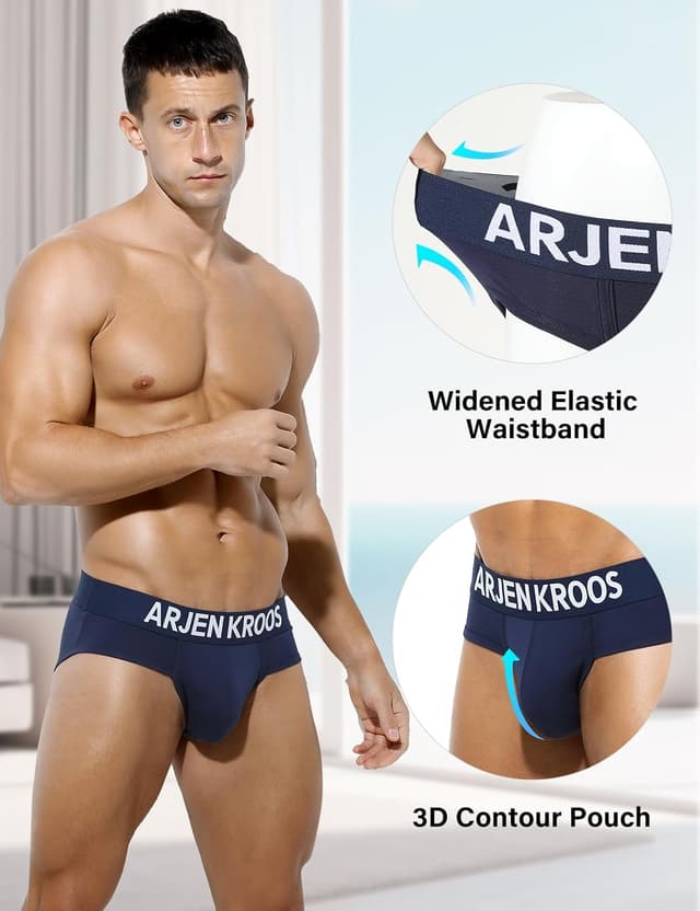 Detalle 2 de Arjen Kroos men’s briefs in natural cotton (3-pack) with low-rise fit and soft stretch