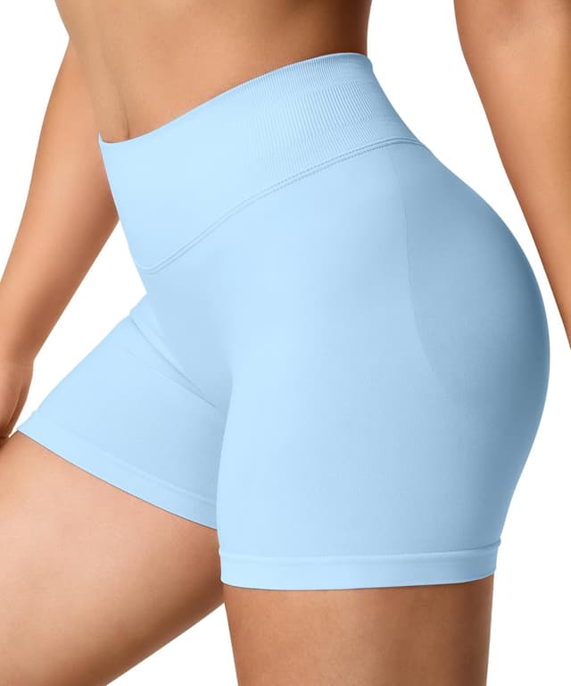 Detalle de TAYOEA Sport Shorts Damen Scrunch – kurze Scrunch-Sporthose mit Push-up Effekt für Gym & Training