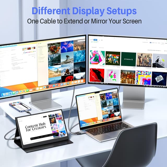 Detalle 2 de Arzopa 1.8m USB-C to USB-C 4K cable for monitors