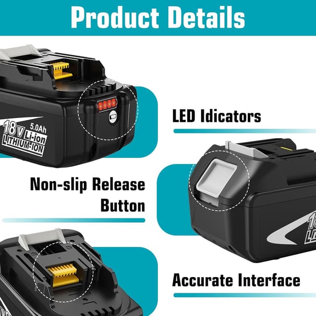 Detalle de Dosctt 2 batteries 18V 5000 mAh