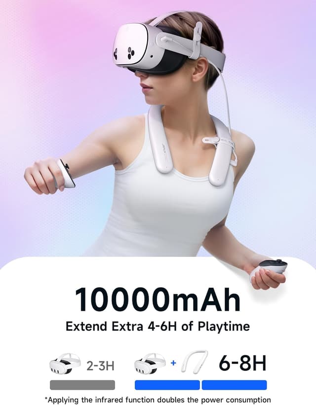 Detalle de JSAUX 10,000mAh battery pack for Oculus Quest 3/Quest 2 with infrared function