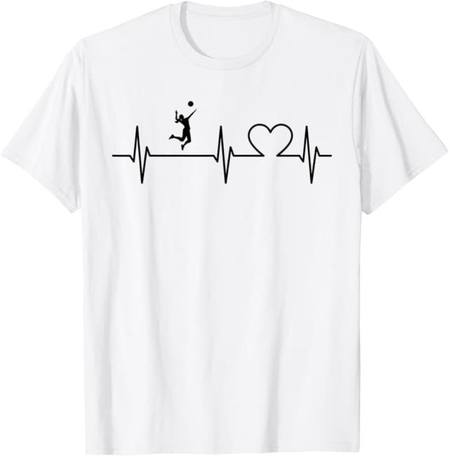 Detalle de Maglietta pallavolo con grafica a battito cardiaco ECG – pallavolo giocatore