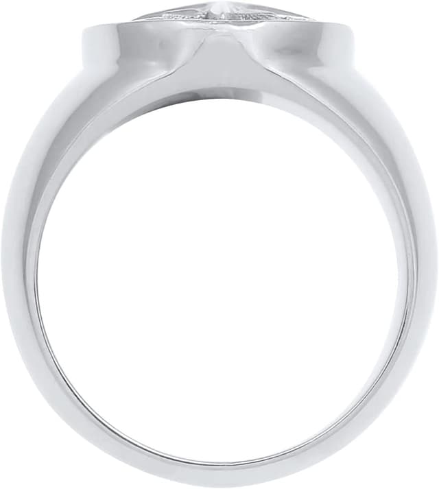 Detalle de Kuzzoi anello da uomo in argento Sterling 925 con sigillo rotondo e bussola, nero ossidato (misure 60-66)