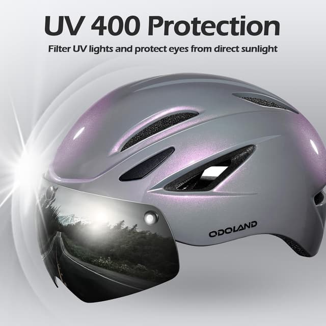 Detalle 2 de Odoland Fahrradhelm mit Magnetvisier