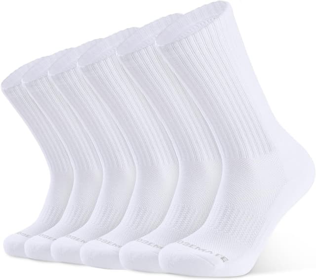 Detalle de CLOSEMATE Mens Crew Sport Socks (6 Pairs) with Cushioning, Breathable Mesh & Non-Slip Fit