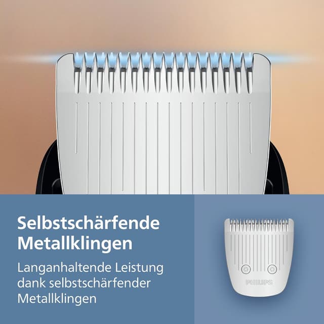 Detalle 2 de Philips Bartschneider 5000er-Serie BT5765/15 – selbstschärfende Metallklingen, 40 Längeneinstellungen & BeardSense