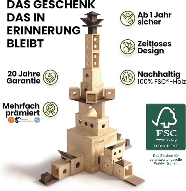 Thumbnail 4 de MATZBOX 36 Teile Holzbausteine