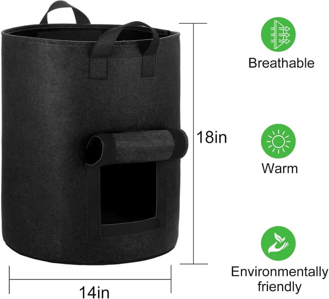 Detalle 2 de OPPOLIFE 10 Gallon grow bags with flap window