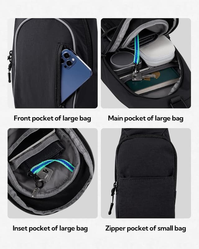 Detalle de Waterfly Crossbody Sling Shoulder Bag (Small Chest Bag) – lightweight cross body for daily carry and hiking days