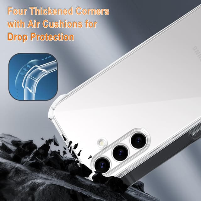 Detalle de XTCASE Coque transparente avec tour de cou et cordon pour Samsung Galaxy S25 5G (TPU) – Noir