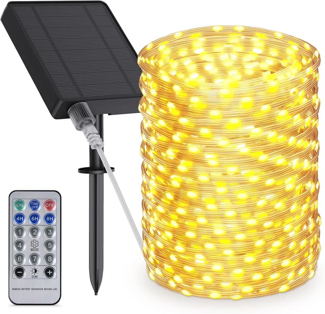 Detalle de BESCOST Catena Luminosa Solare Esterno IP65 da 24 m con 240 LED e 8 modalità