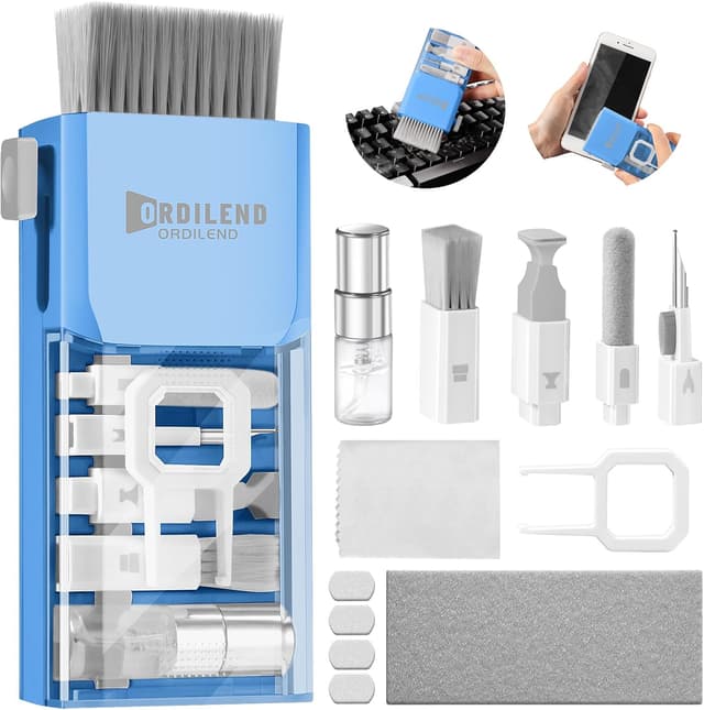 Detalle de Ordilend Tastatur Reinigungsset – All-in-one Screen Cleaner Kit für iPhone Pro, Laptop, Tablet & Monitore