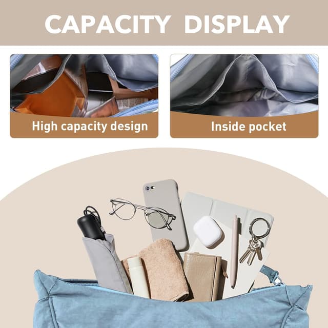 Detalle de GoPaw Crescent Bag for Women: nylon half moon crossbody with adjustable strap